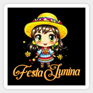 Festa Junina Cute Farm Girl Magnet